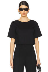 Ponte Knit Short Sleeve Top