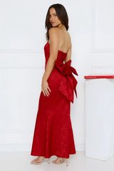 Symphony Of Silk Satin Strapless Maxi Dress