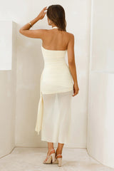 Elevated Intention Mesh Halter Maxi Dress