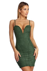 Fab In Faux Suede Mini Dress