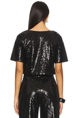 Sequin Short Sleeve Top