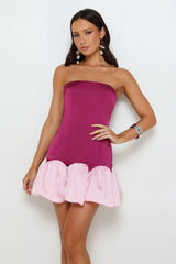 After Hour Sparkle Satin Strapless Mini Dress