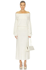 Premium Cashmino Ribbed Draped Top