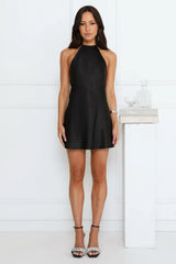 Silk Theory Satin Halter Mini Dress