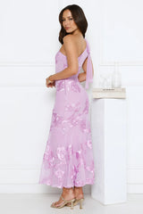 Glossy Girl One Shoulder Mesh Maxi Dress
