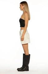 Stay Black Strapless Mesh Corset Top