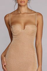 Golden Glam Glitter Mini Dress