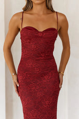 Chasing Midnight Lace Maxi Dress