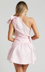 Mathilda Mini Dress Cut Out Side Wrap Dress in Pink