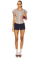Liana Plaid Top