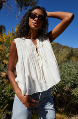 Lavanna Pleated Tie-Front Top